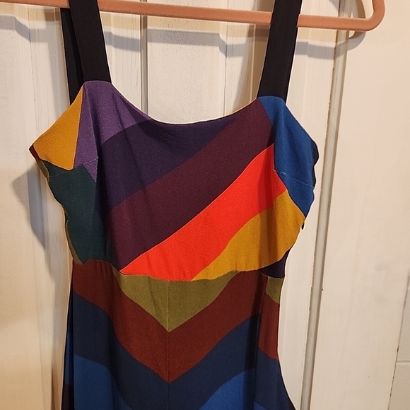 Multicolor Chevron Pattern Dress - Picture 2 of 11